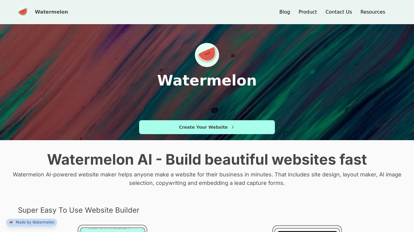 Watermelon.to Landing page
