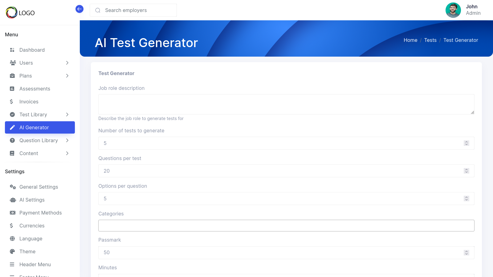 TalentScreen by InterMatics AI Test Generator