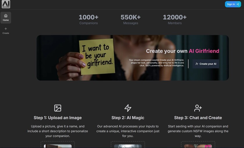 AI Allure Landing Page