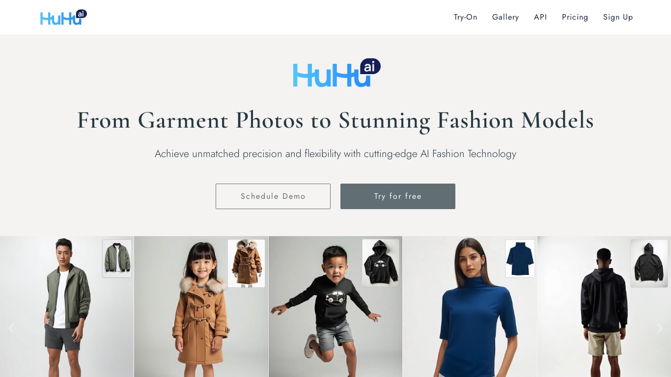 HuHu AI Landing page