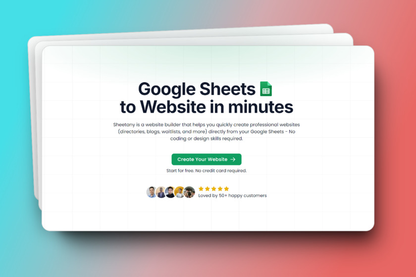 Sheetany Landing Page