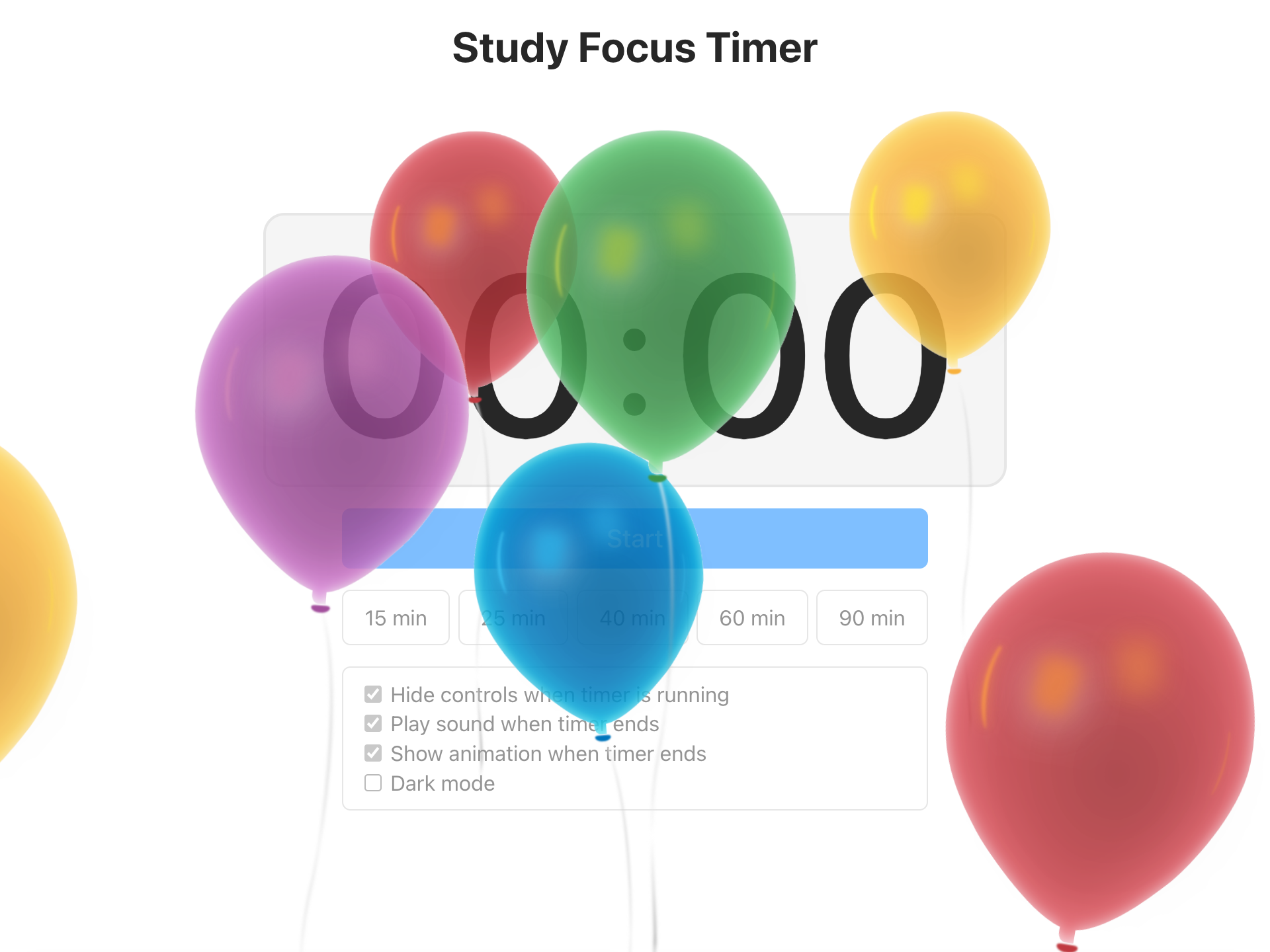 Study Focus Timer 