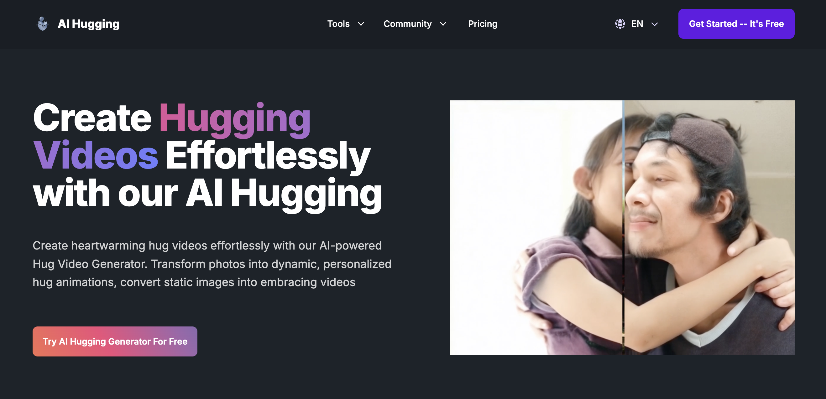 AIHugging.net ai hugging screenshot
