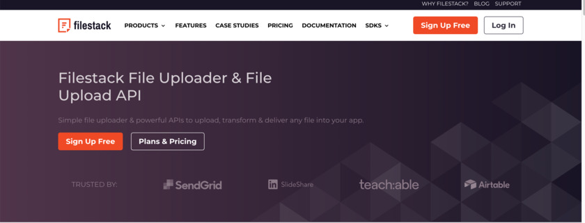 Filestack Landing Page
