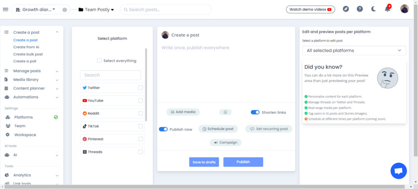 Postly AI Landing Page