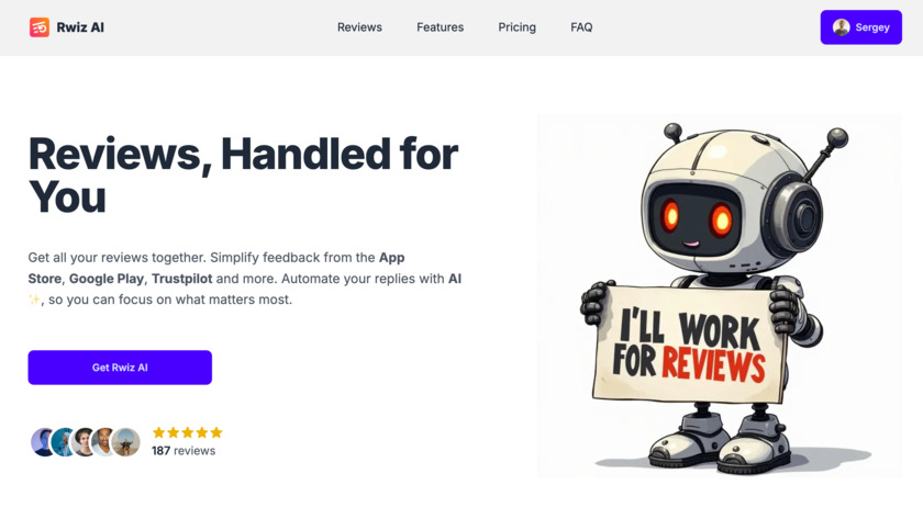 Rwiz AI Landing Page