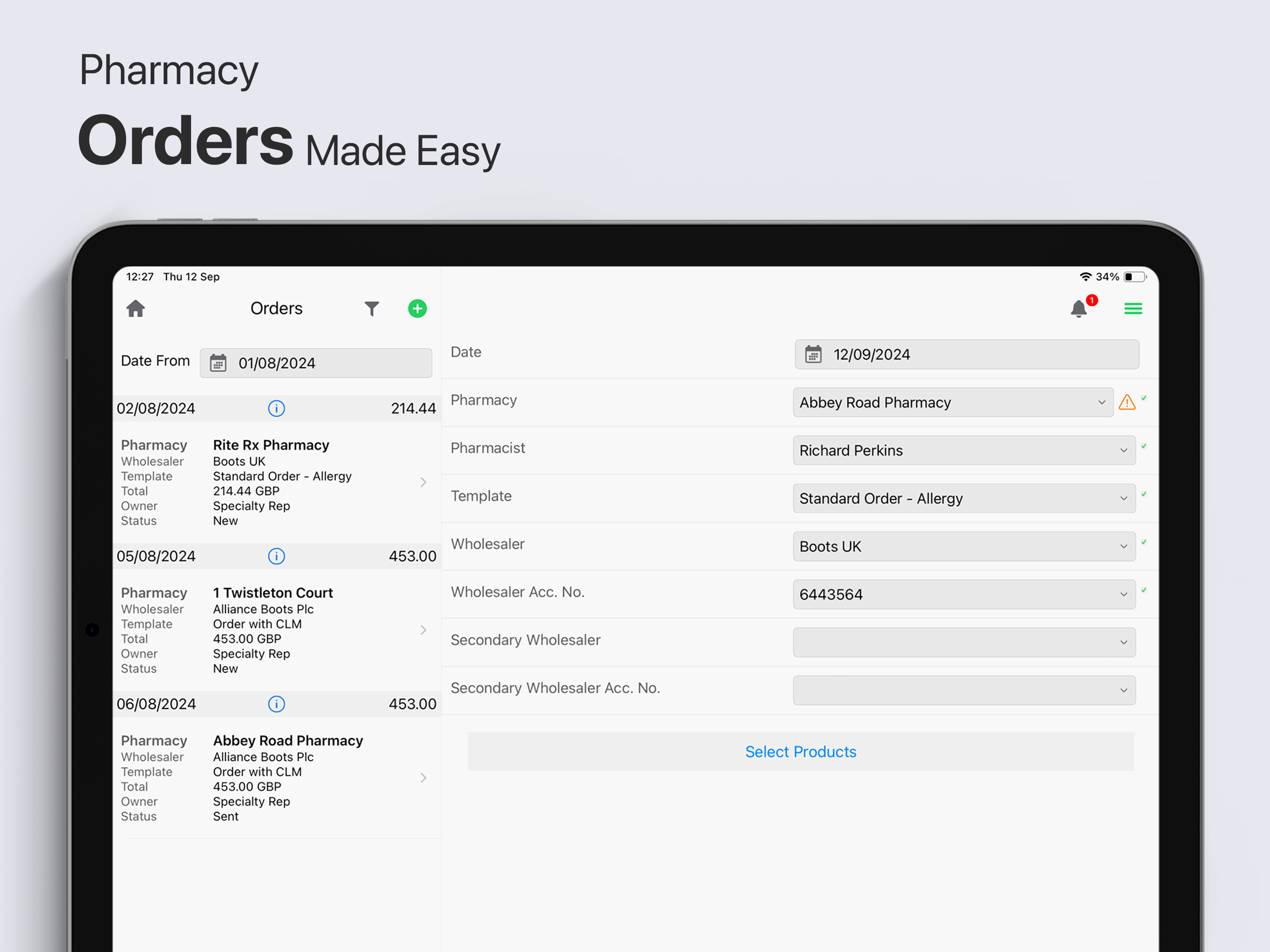 Inception CRM Orders