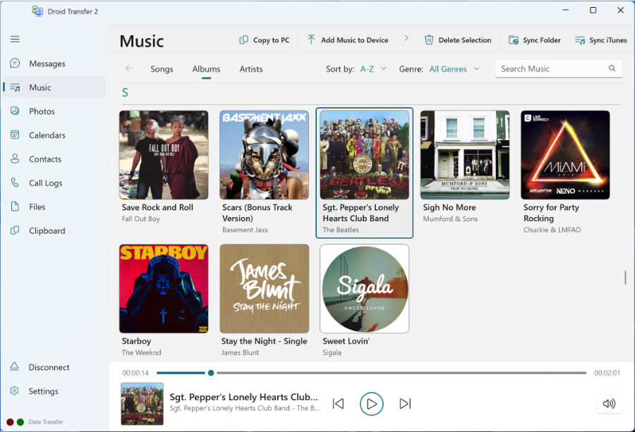 Droid Transfer Manage Android Music