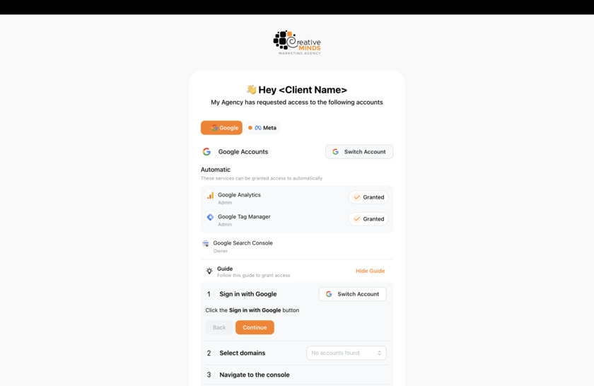 AgencyAccess Landing Page