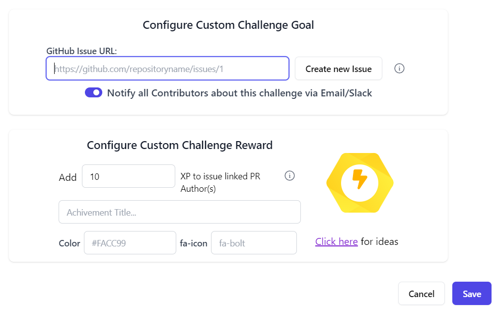 devActivity Custom Challenges
