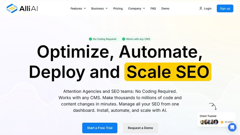 Alli AI Landing Page