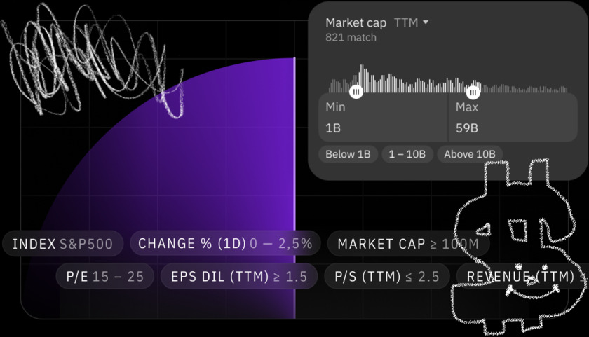TakeProfit Stock Screener: Equipped with over 80 fundamental parameters, this tool helps users identify potential opportunities and filter out market noise.