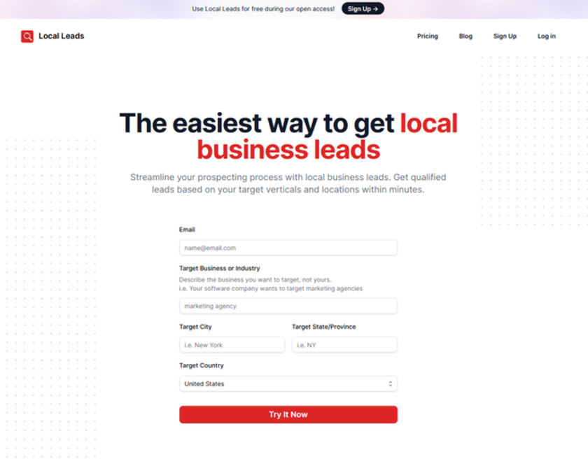 Local Leads AI Landing Page