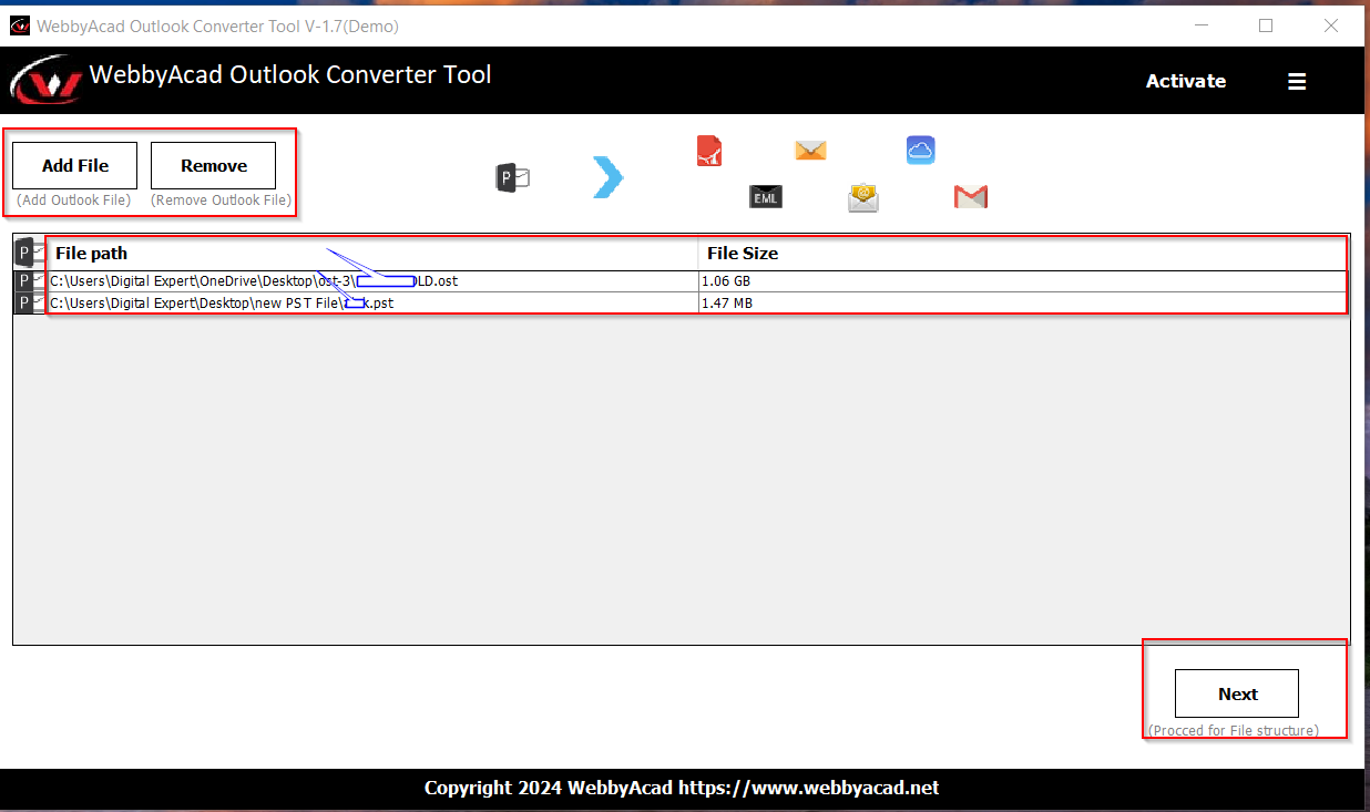 WebbyAcad Outlook Exporter Tool 