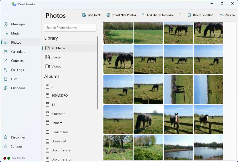 Droid Transfer Transfer Photos between Android and PC