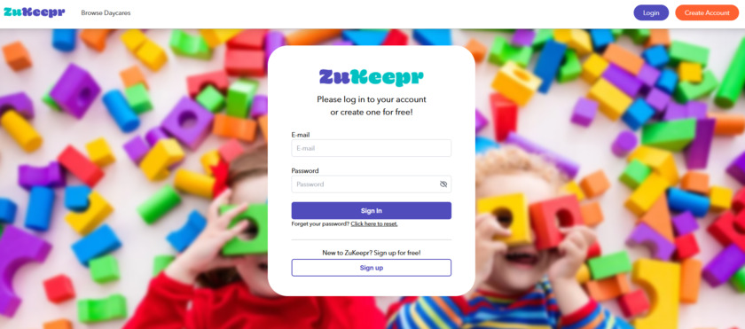 ZuKeepr Log in