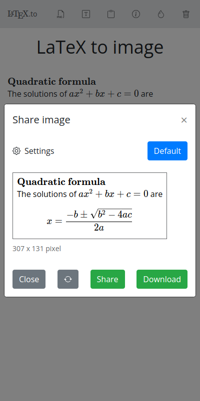 LaTeX.to Share image