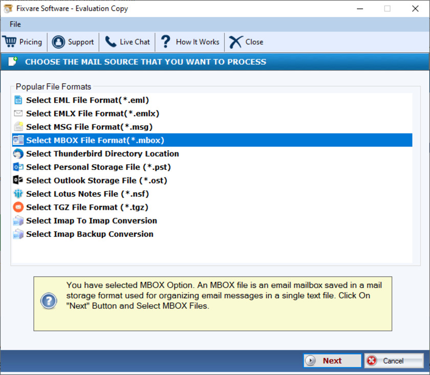 FixVare MBOX to EML Converter Landing Page