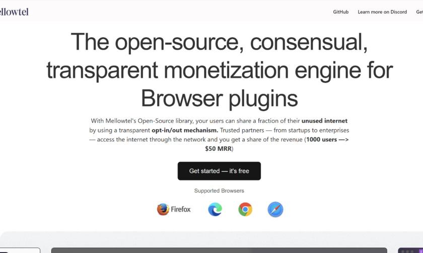 Mellowtel Landing Page