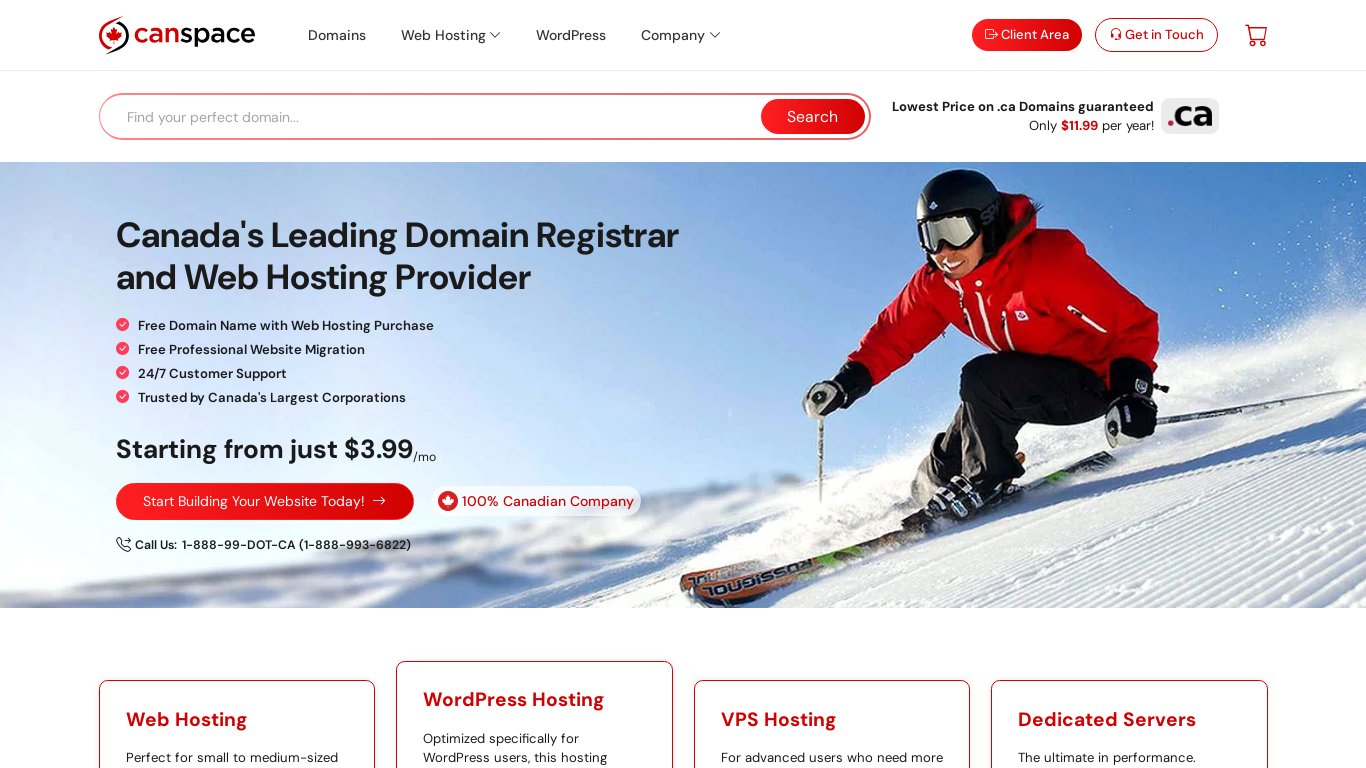 CanSpace.ca Landing page