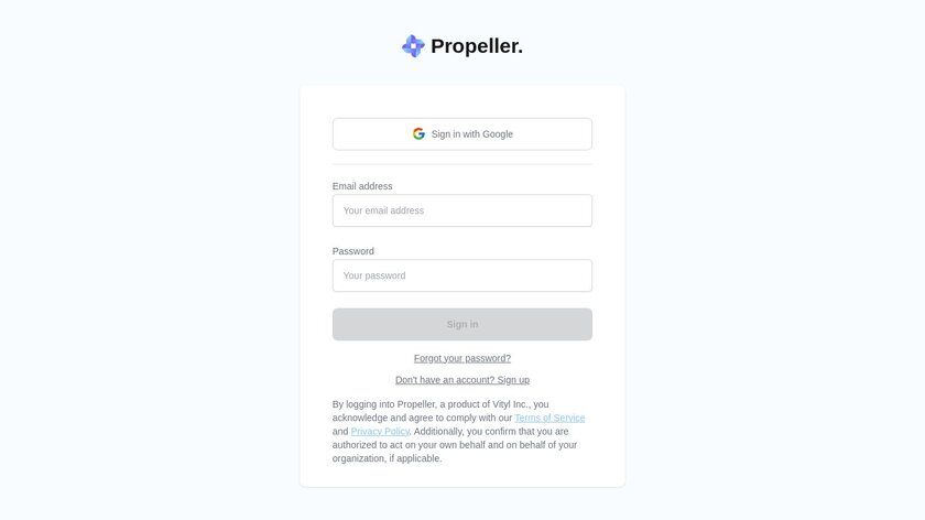 Propeller Landing Page