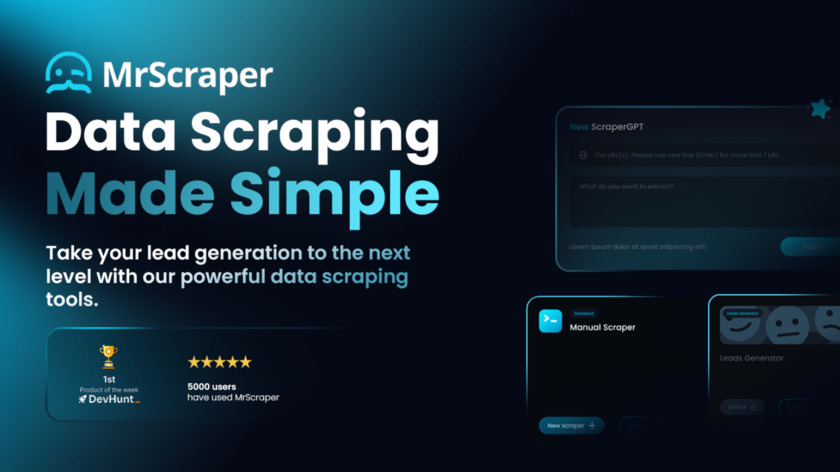MrScraper Landing Page