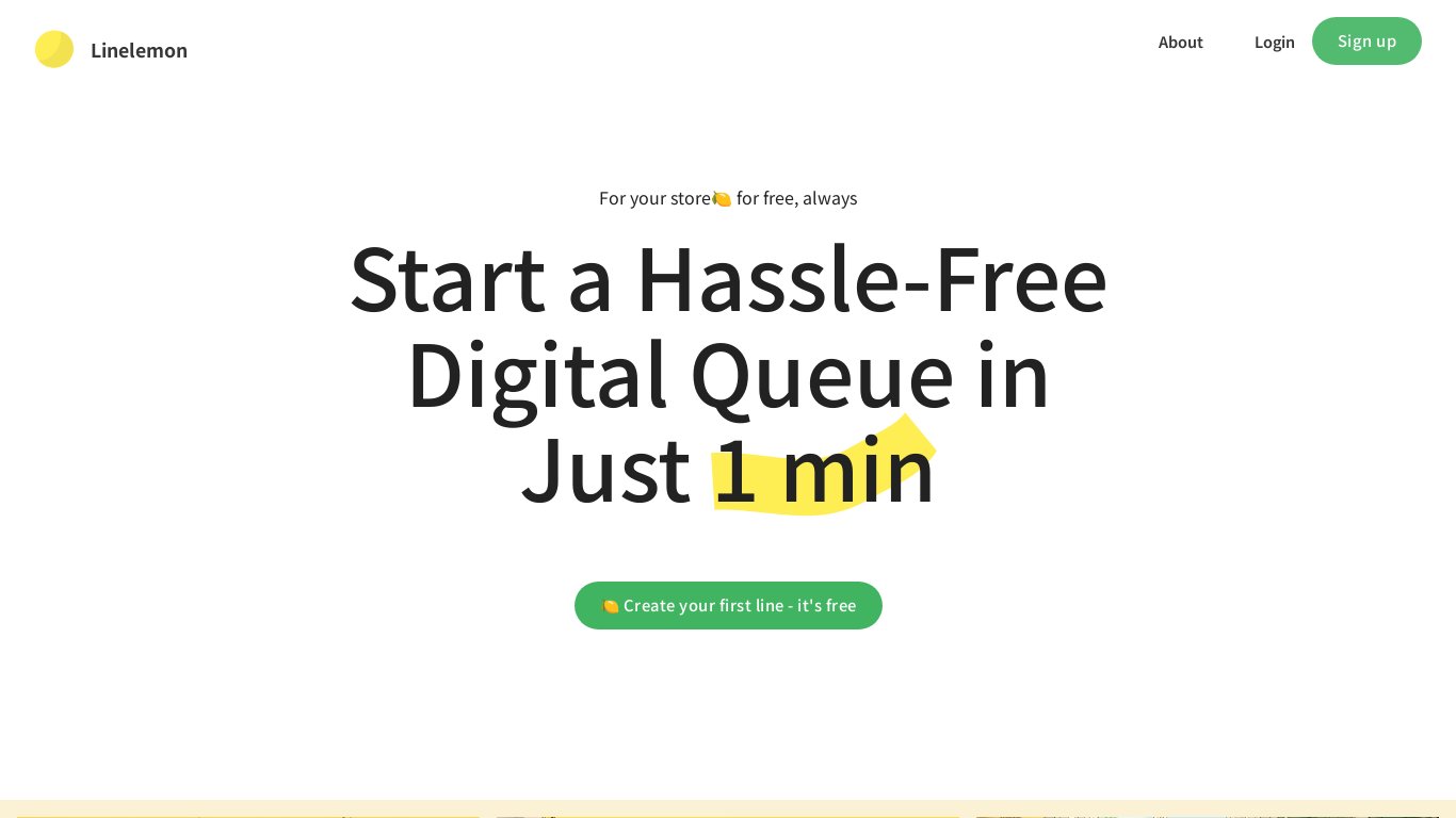 Linelemon Landing page