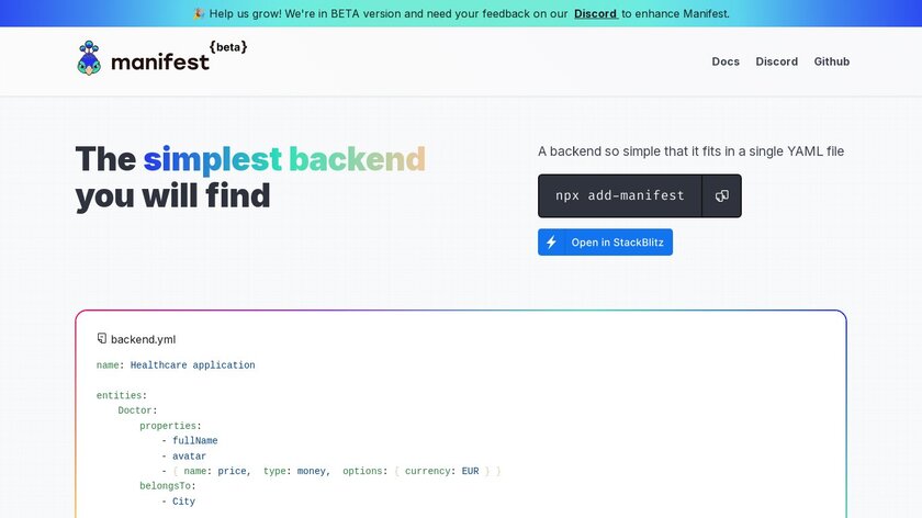 Manifest.build Landing Page