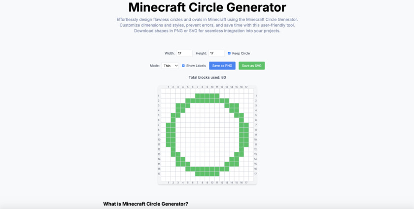 minecraftcirclegenerate.cc Landing Page