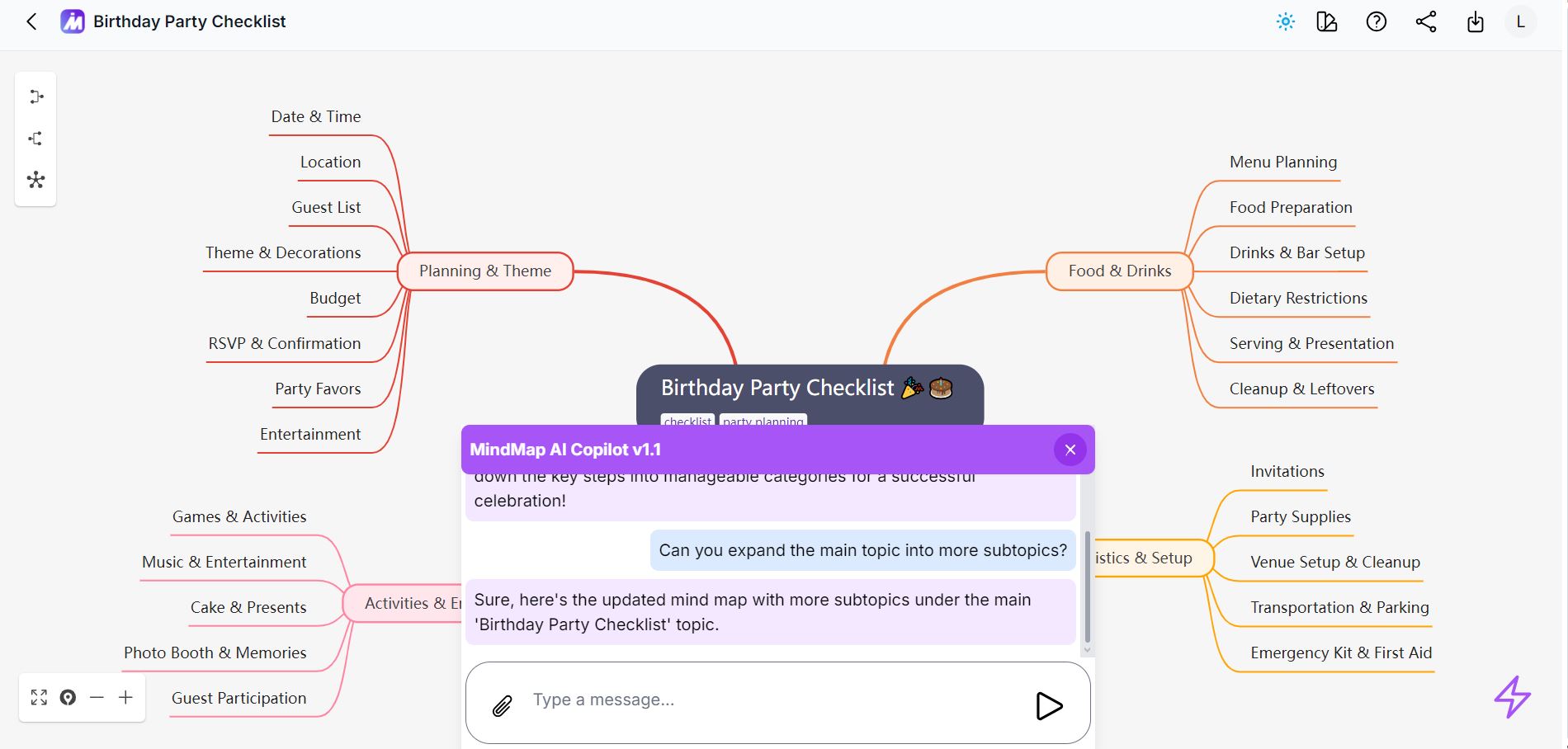MindMap AI interface