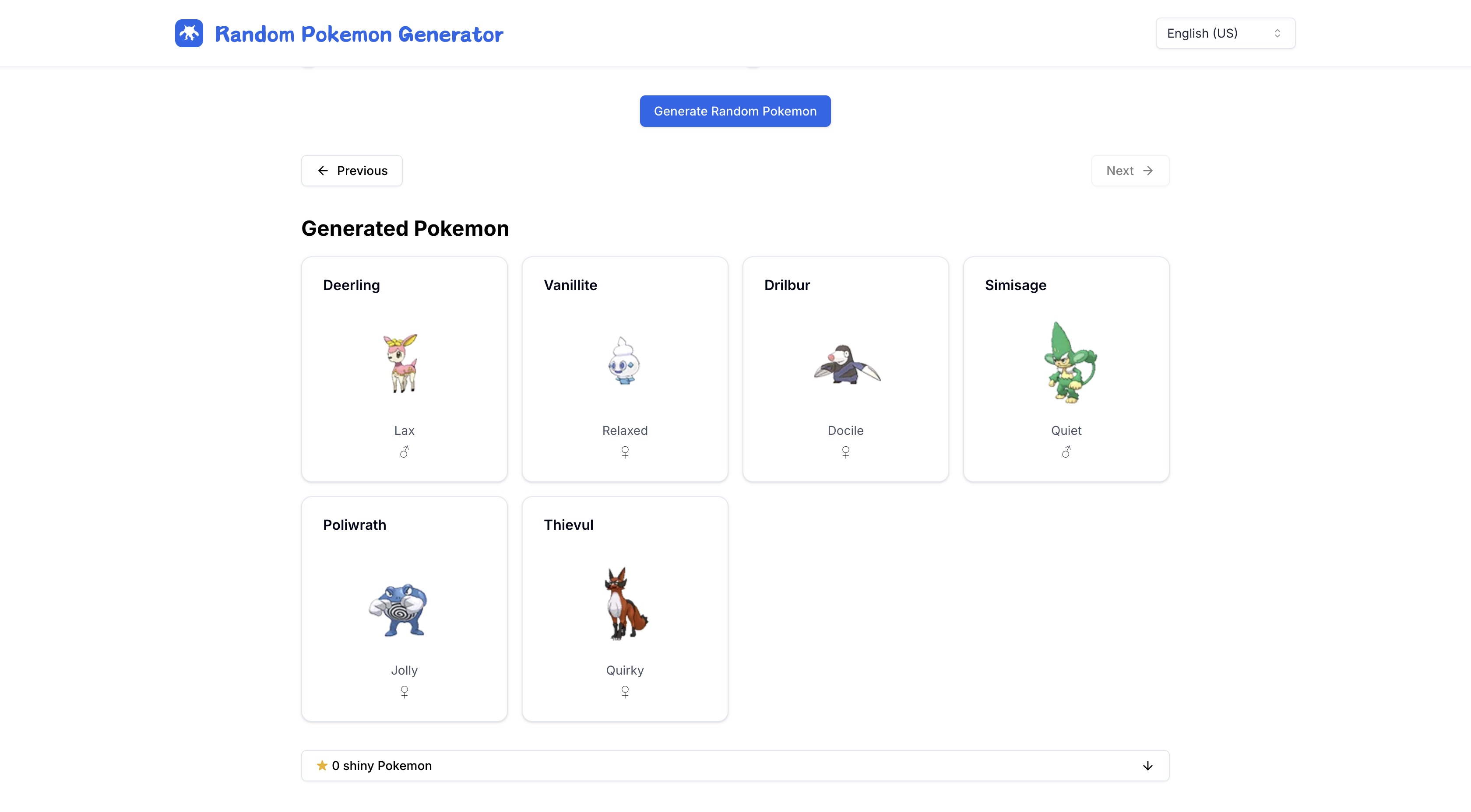RandomPokemonGenerator.me Random Pokemon Generator - Generated Pokemon