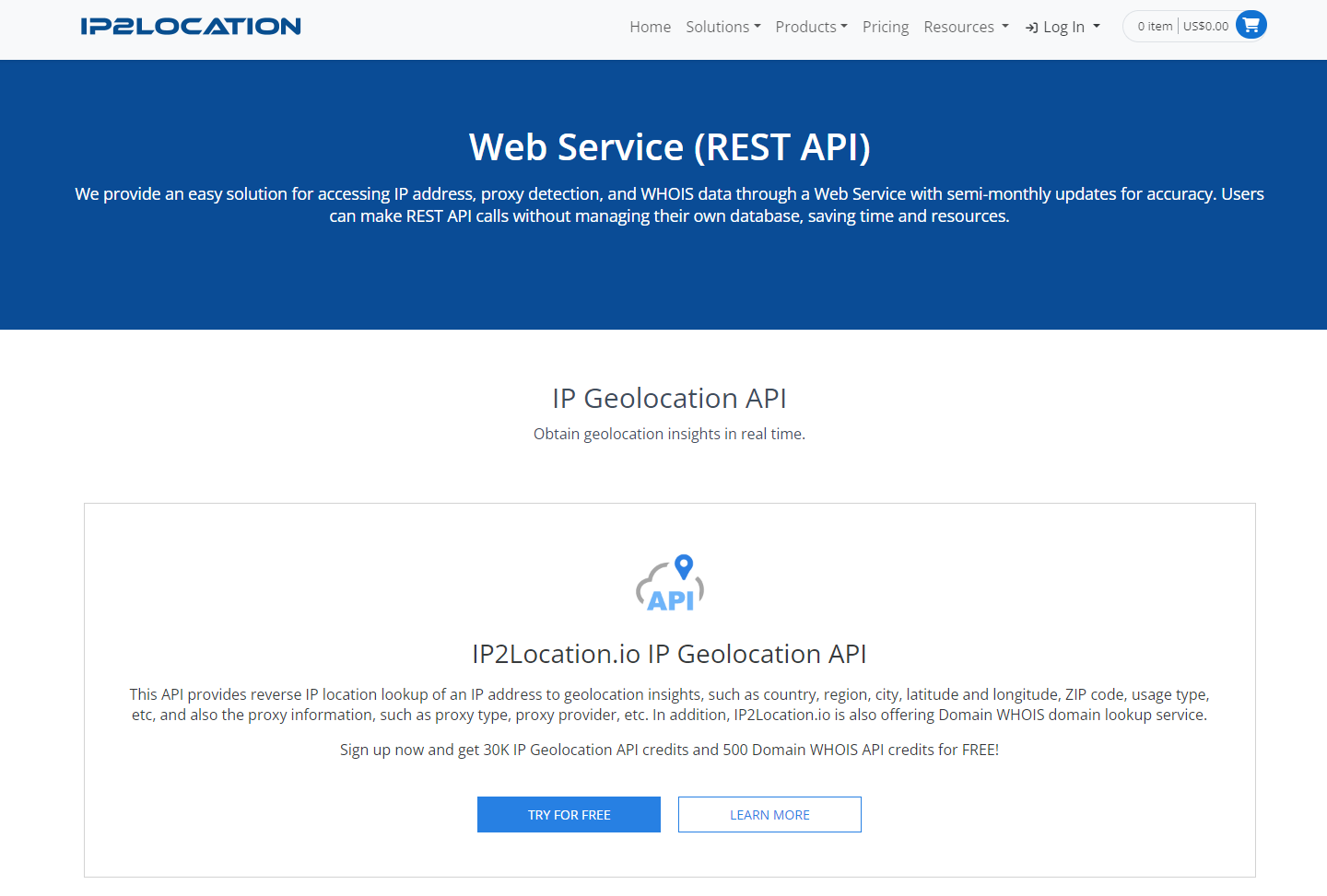 IP2Location IP2Location IP Geolocation API