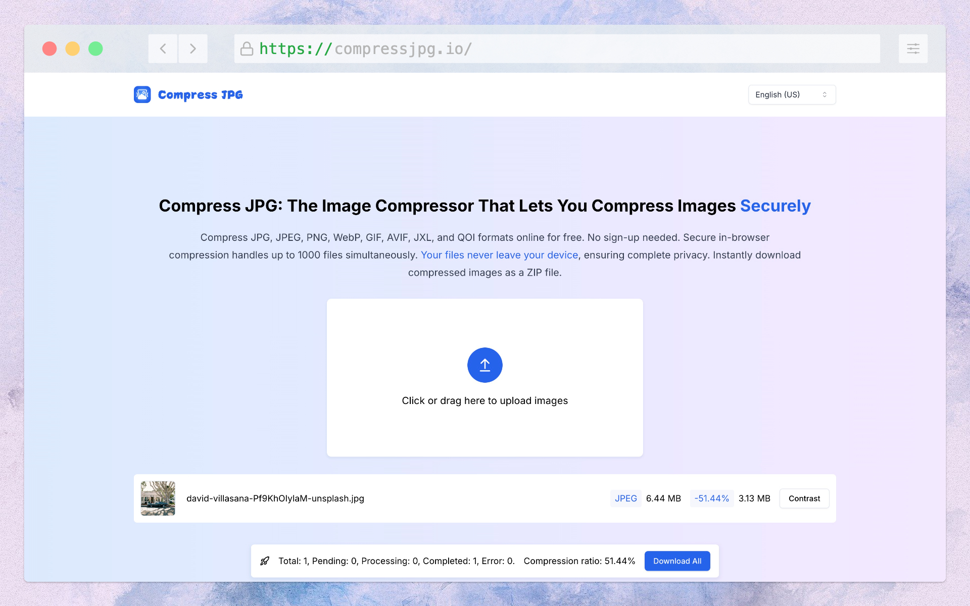 CompressJPG.io Compress JPG Use
