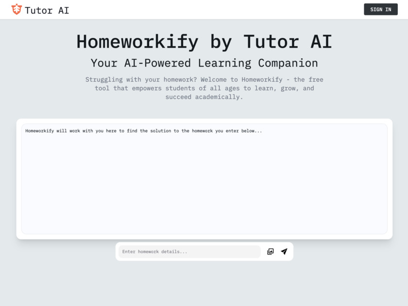 Homeworkify by Tutor AI Your AI-Powered Learning Companion