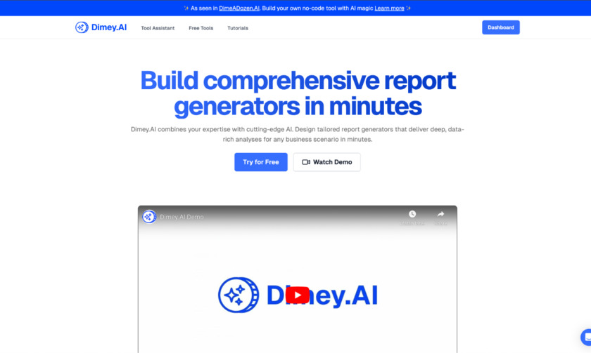 Dimey.AI Landing Page