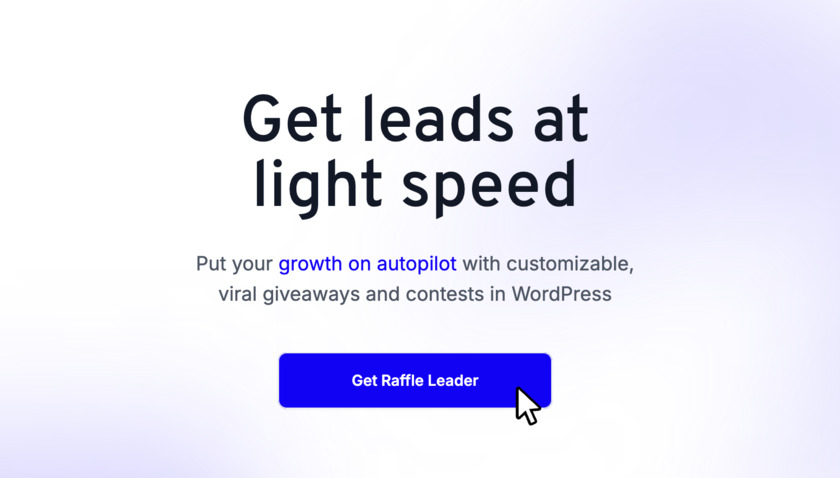 Raffle Leader Landing Page