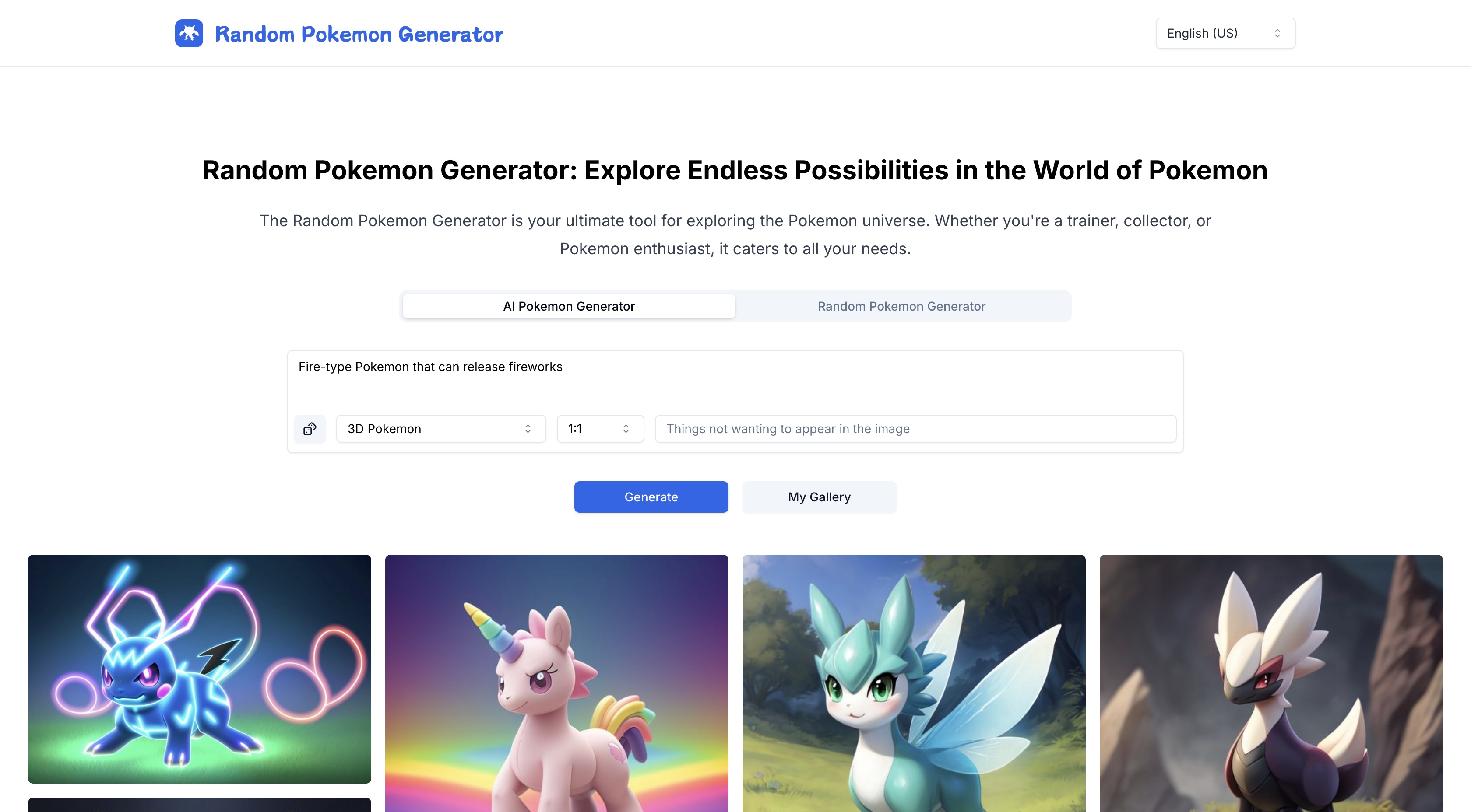 RandomPokemonGenerator.me Random Pokemon Generator - AI Pokemon Generator