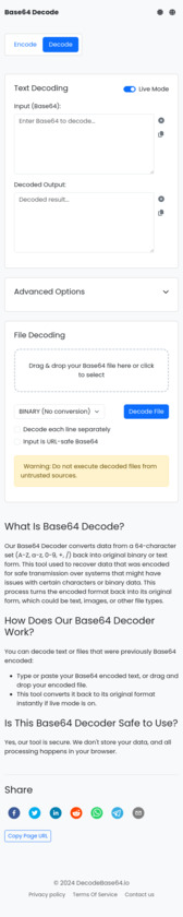 Decodebase64.io Landing Page