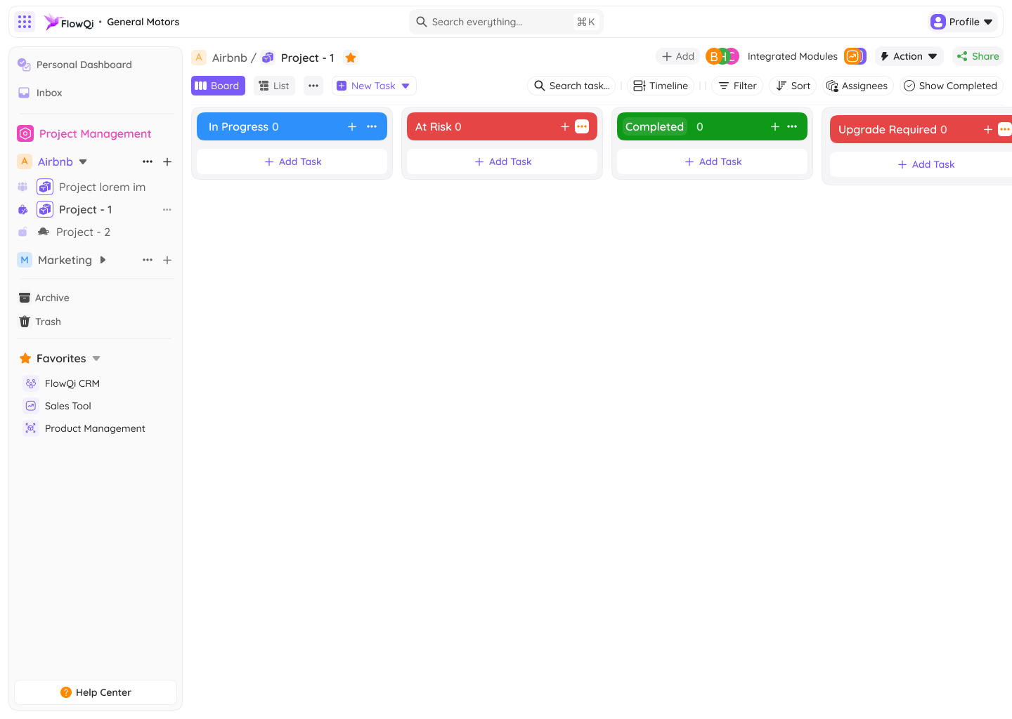 FlowQi Project Management Board 