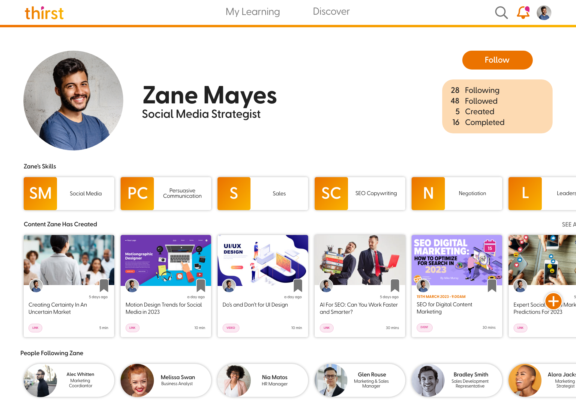 Thirst.io Social Learning