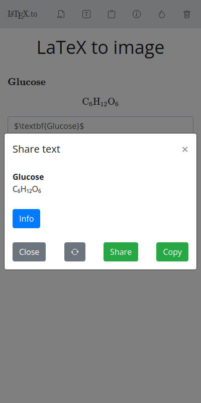 LaTeX.to Share text