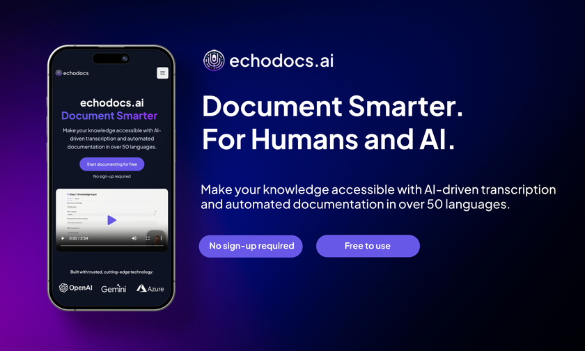 echodocs.ai Landing Page