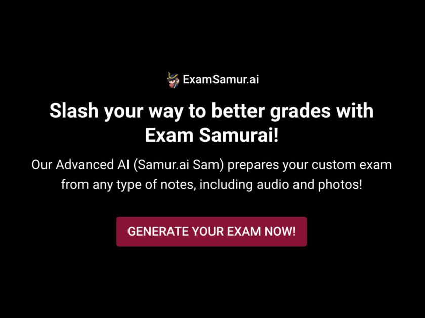 Exam Samurai Landing Page