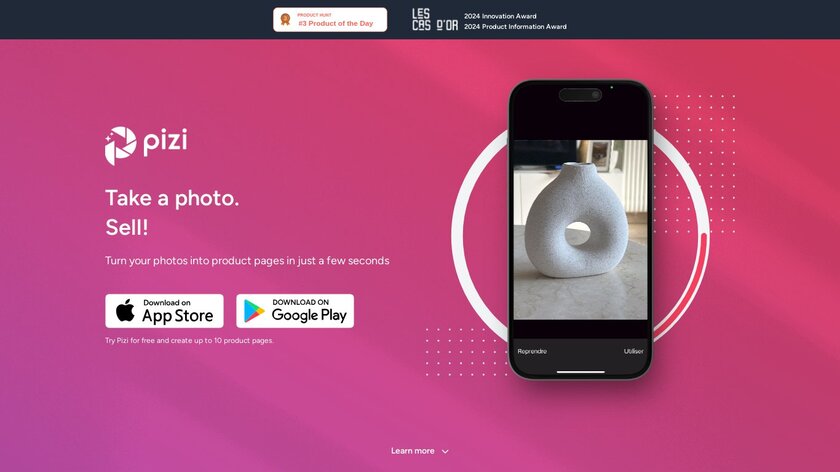 Pizi Landing Page