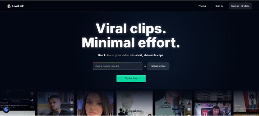 LiveLink.AI Turn your long videos to viral short clips using Livelink.AI