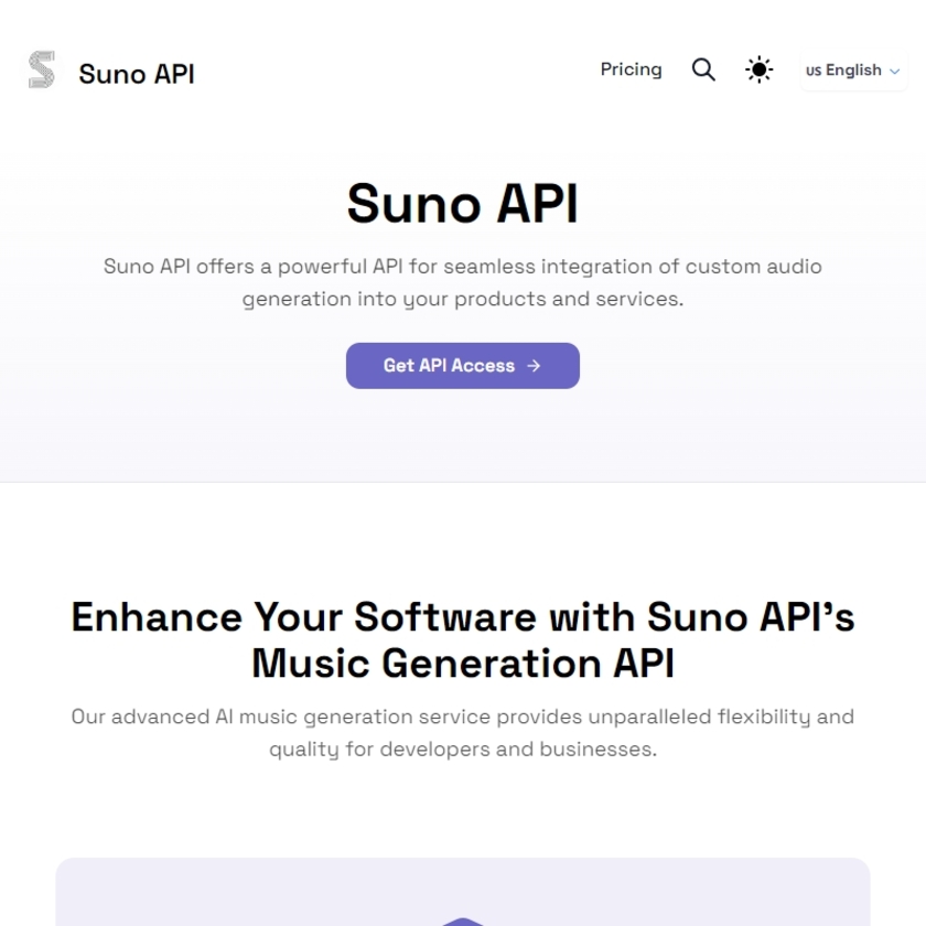 Suno-API.org Landing Page