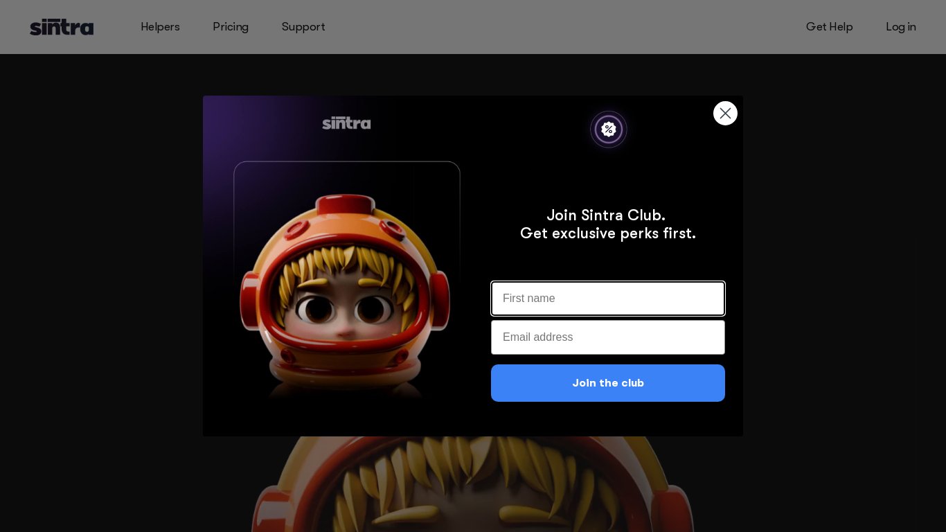 Sintra Landing page