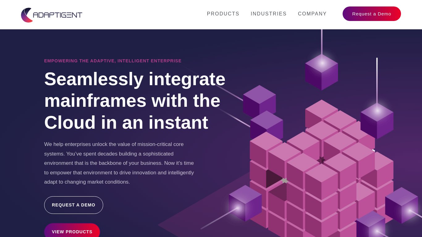 Adaptigent Landing page