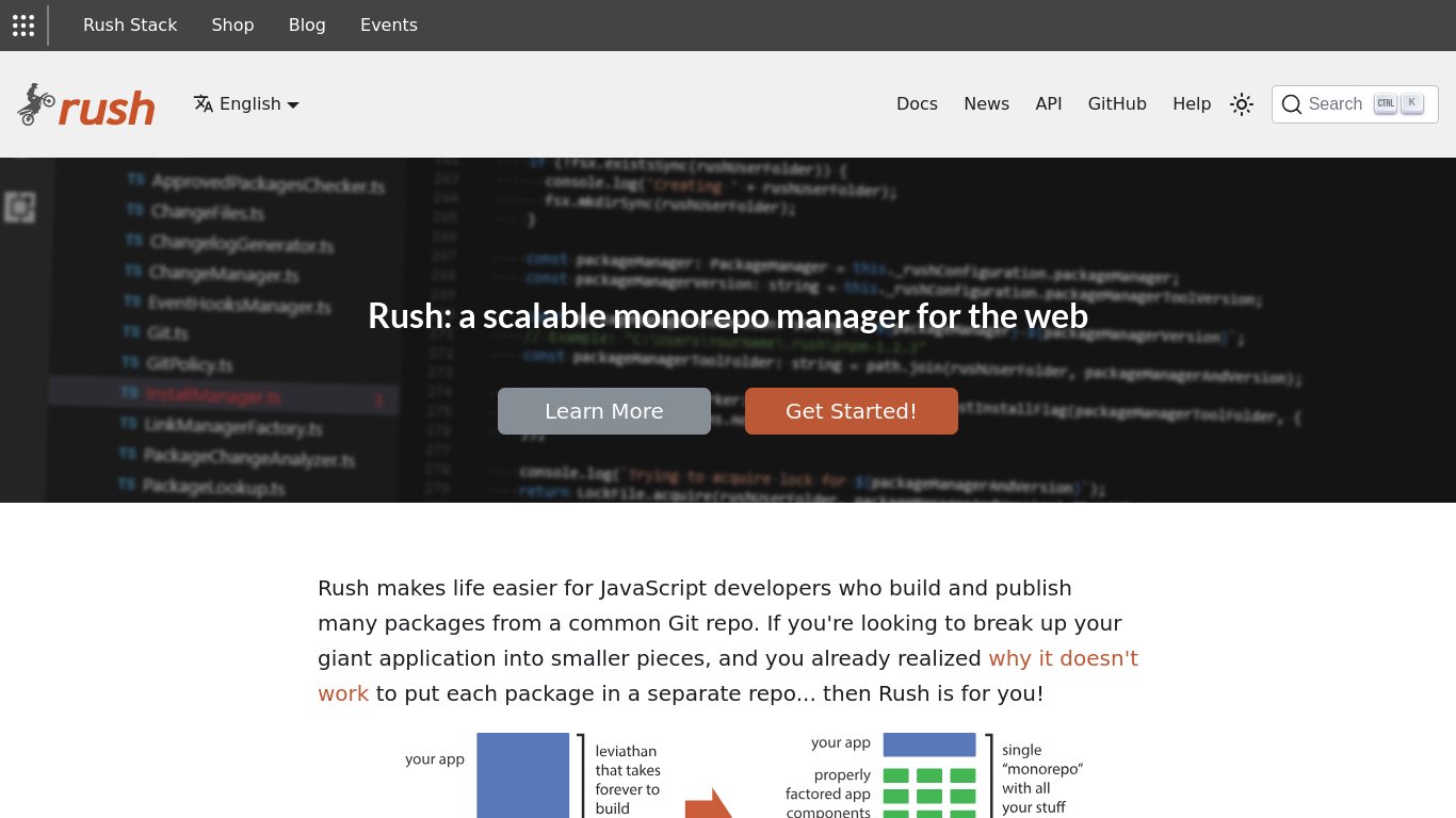 Rush Monorepo Landing page