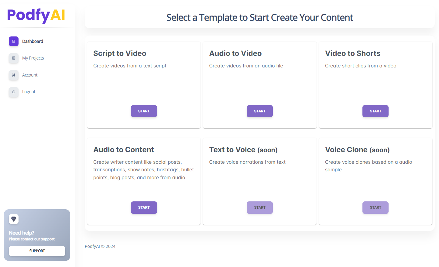 Podfy.ai Dashboard